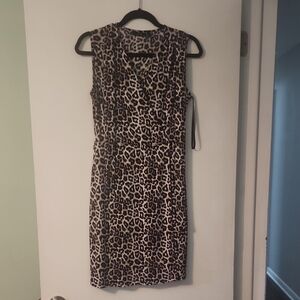 Apt. 9 Black and White Sleeveless Cowl Neck Sheath Dress